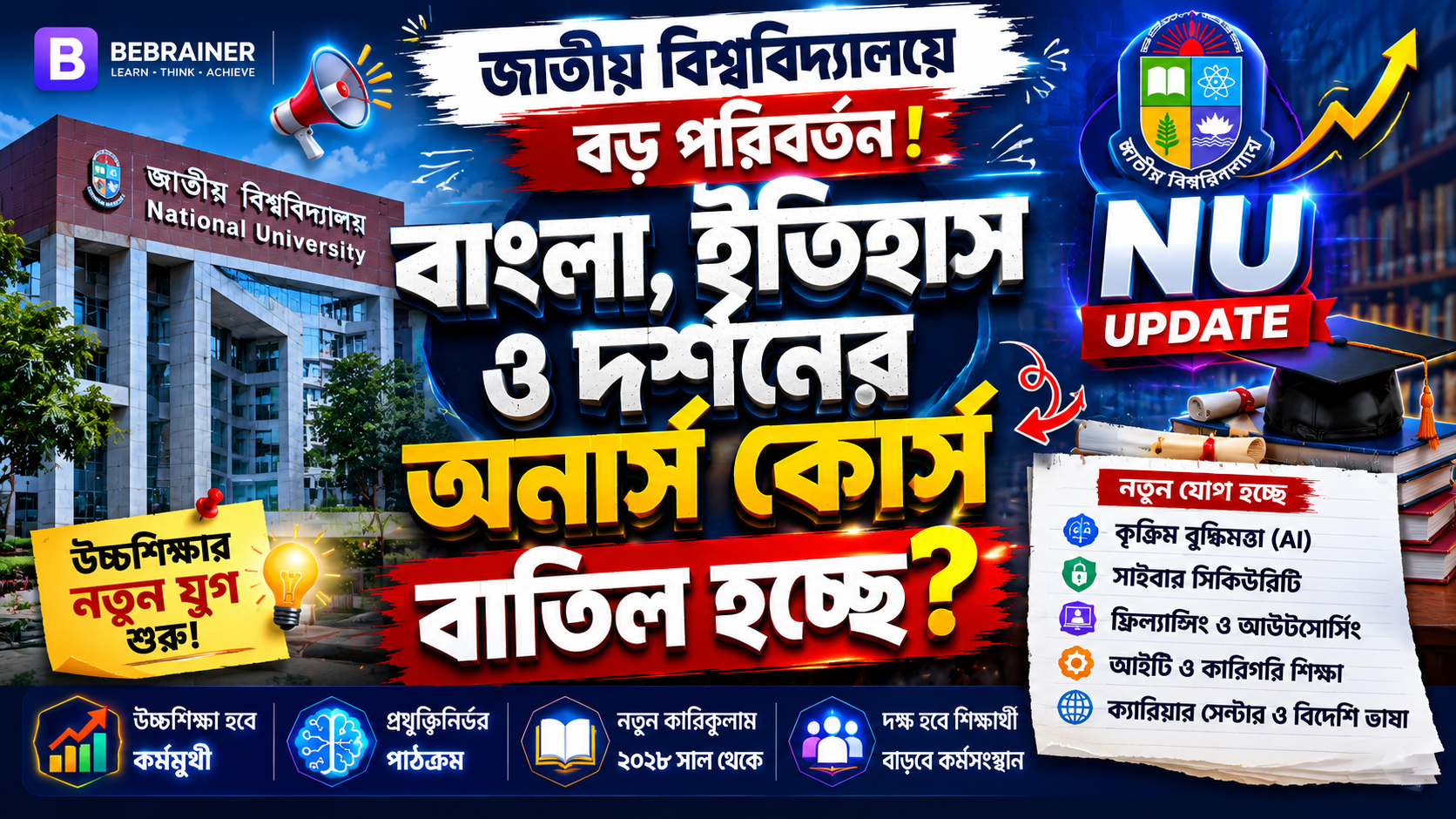 বাংলা, ইতিহাস ও দর্শনের অনার্স কোর্স বাতিল হচ্ছে