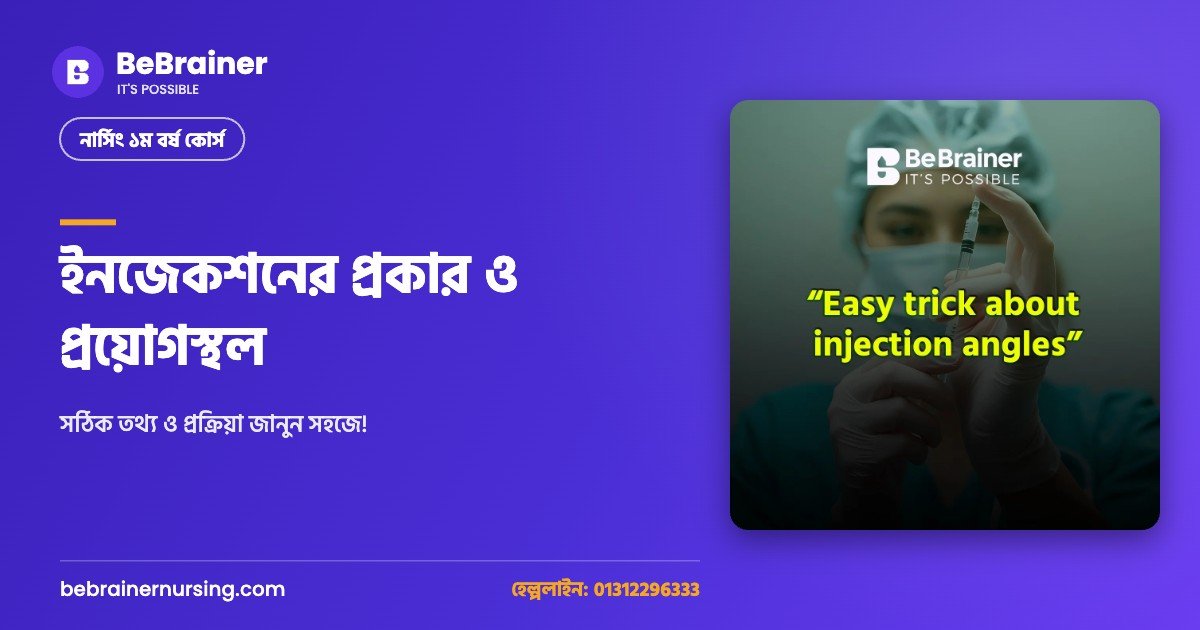 ইনজেকশনের প্রকার ও প্রয়োগস্থল: সঠিক তথ্য ও প্রক্রিয়া জানুন সহজে!